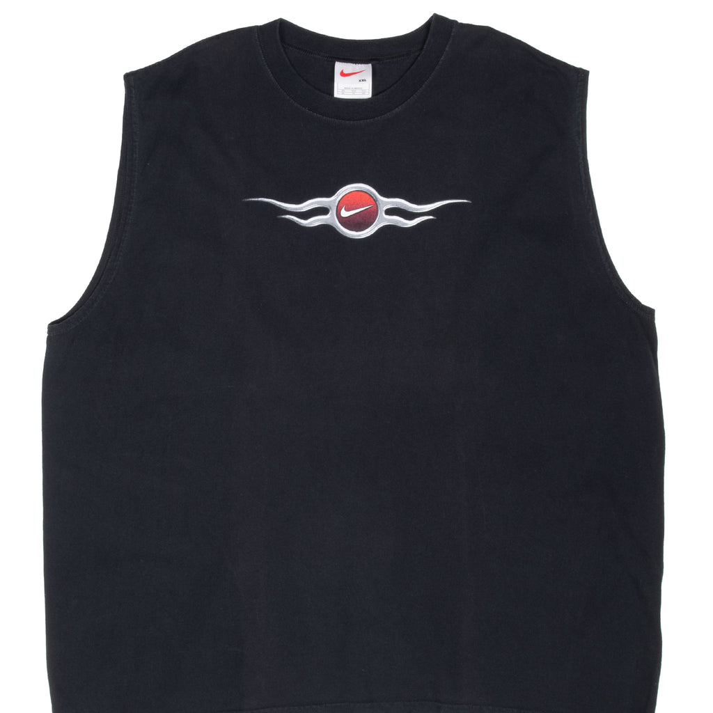 Vintage Nike Air Black Tank Top Tee Shirt 1990S Size 2Xl Made In Usa