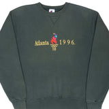 Vintage Atlanta Olympic Games 1996 Green Champion Sweatshirt Size Large Made In Usa