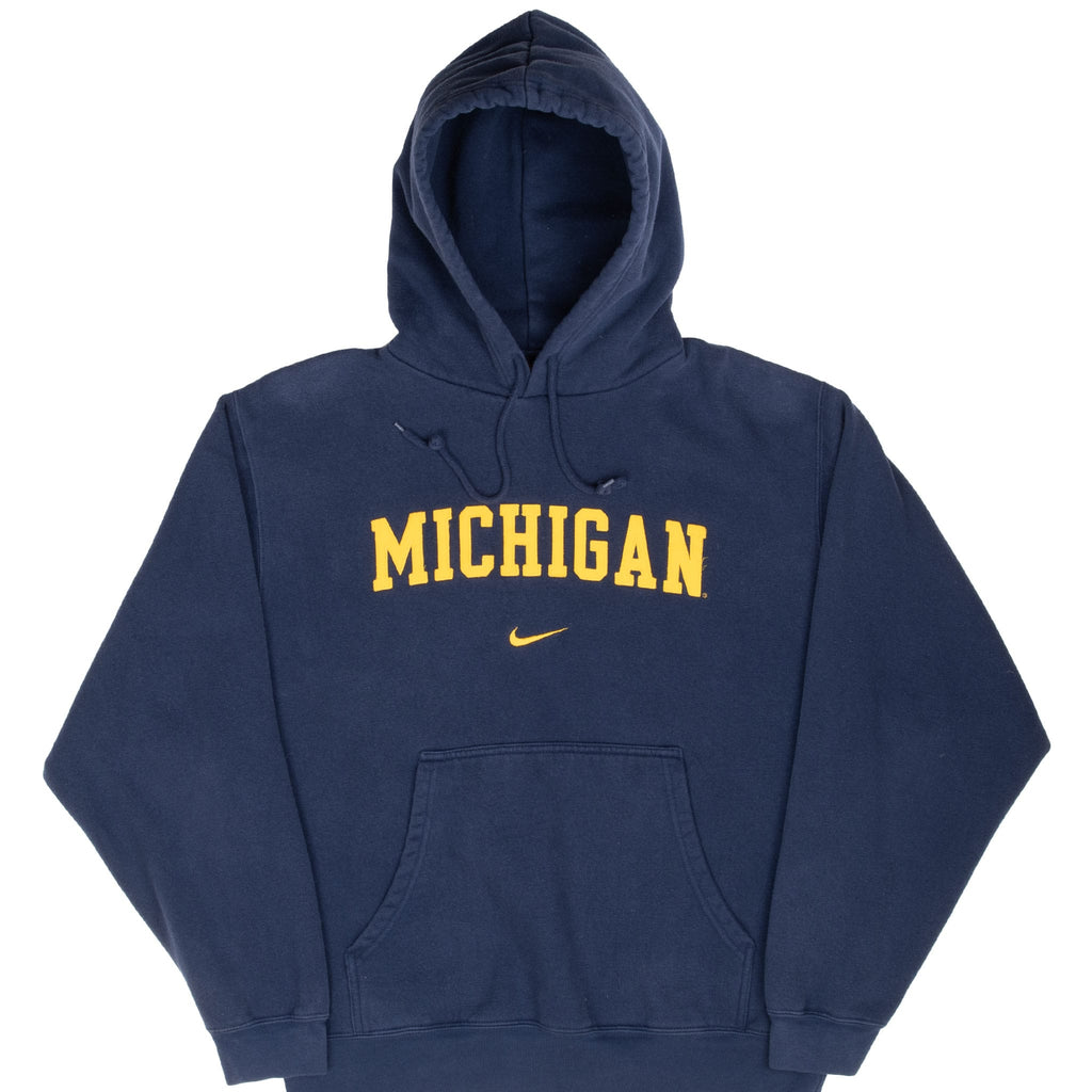 Vintage Nike Ncaa University Of Michigan Hoodie Sweatshirt 1990S Size Medium