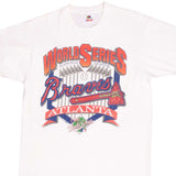 Vintage MLB Atlanta Braves World Champions 1991 Tee Shirt Size Large With Single Stitch Sleeves