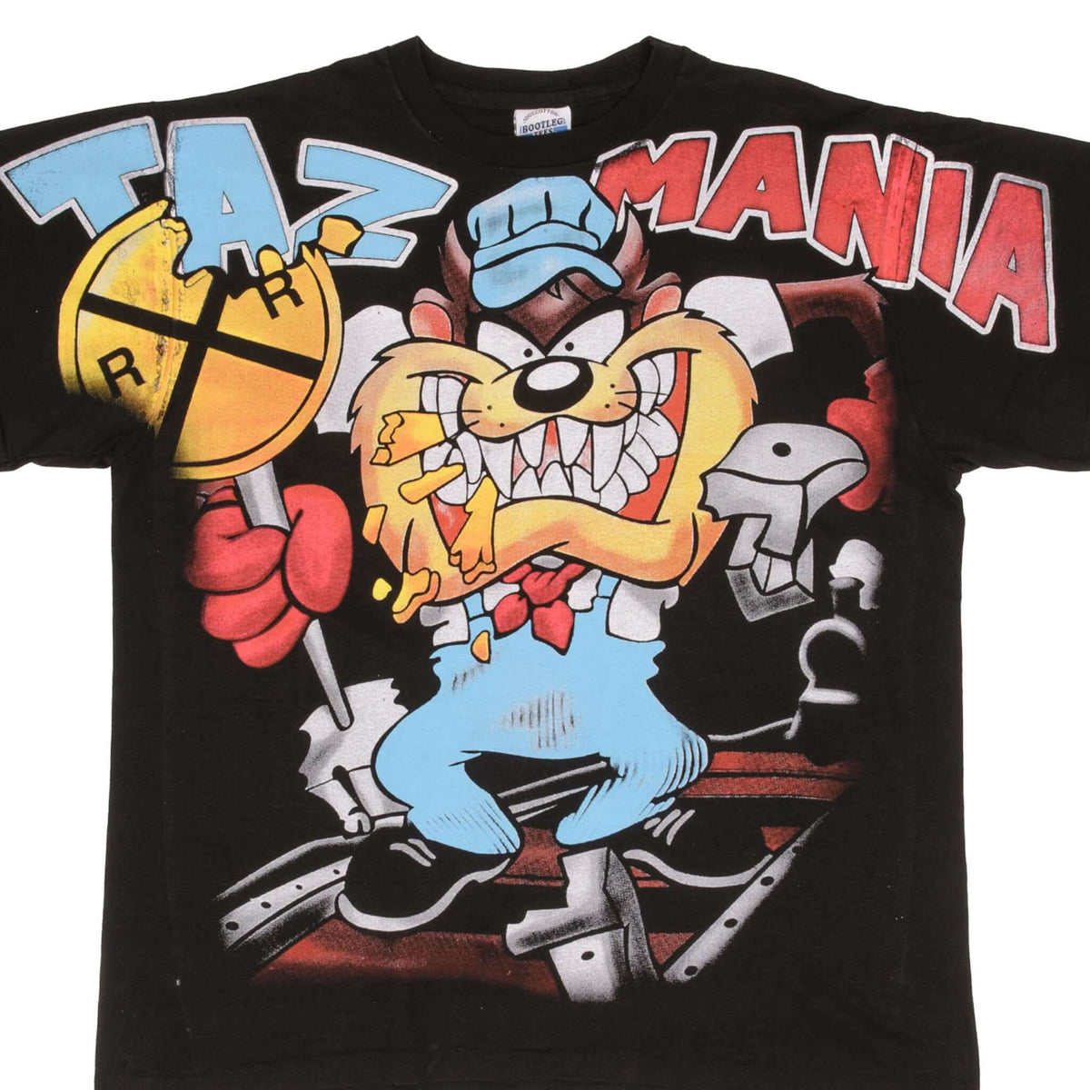 BOOTLEG ALL OVER PRINT TAZ MANIA WILD THING TEE SHIRT SIZE XL SINGLE S