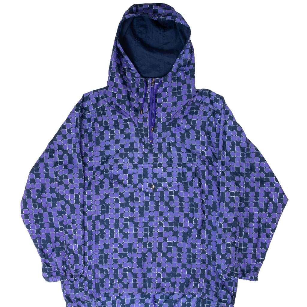 VINTAGE NIKE PURPLE DOTTED SWOOSH PULLOVER JACKET 1990S SMALL WOMEN