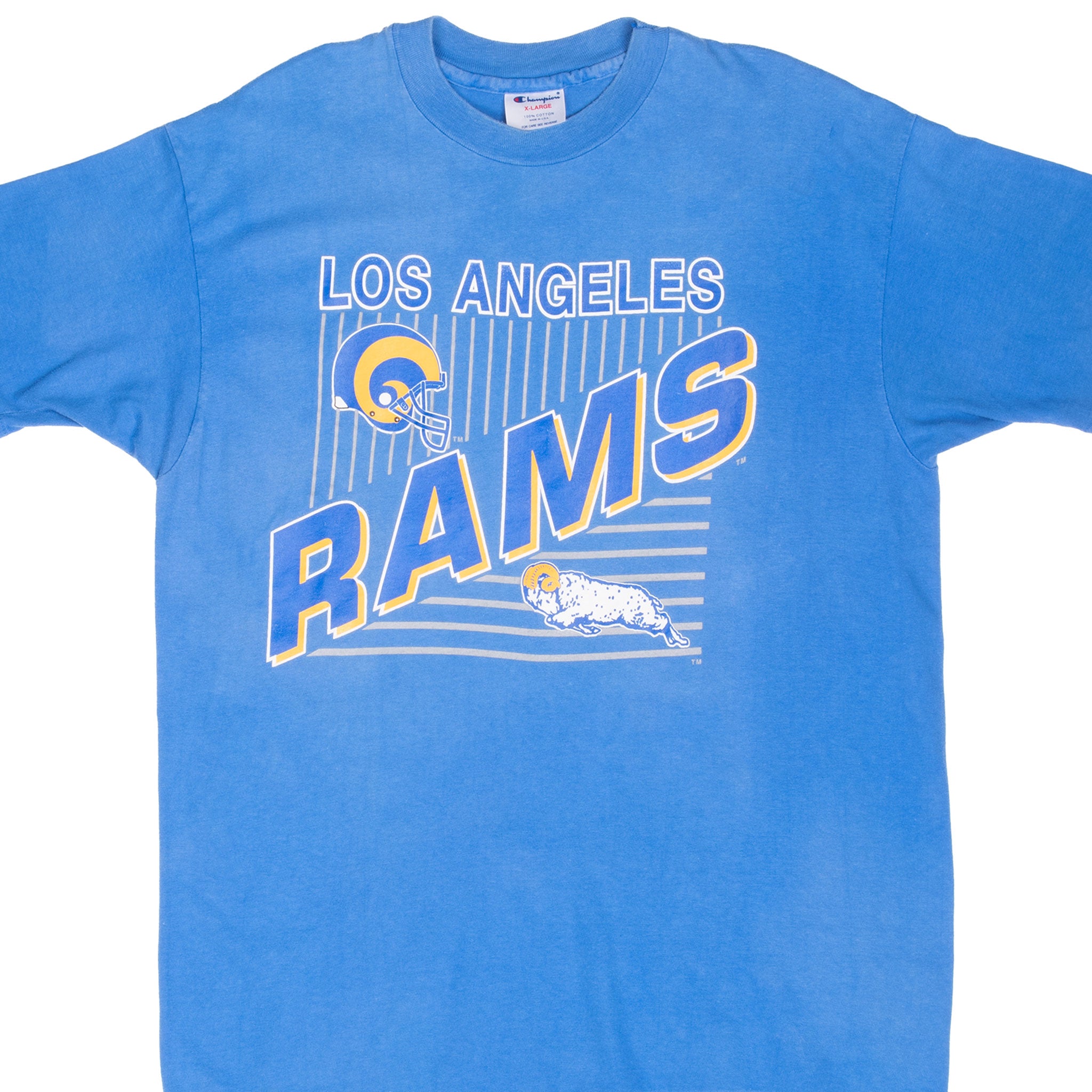 Vintage Nfl Los Angeles Rams Champion 1990S Tee Shirt Large Made In Usa With Single Stitch Sleeves