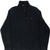 Front of black Polo Ralph Lauren quarter-zip sweater with red pony embroidery