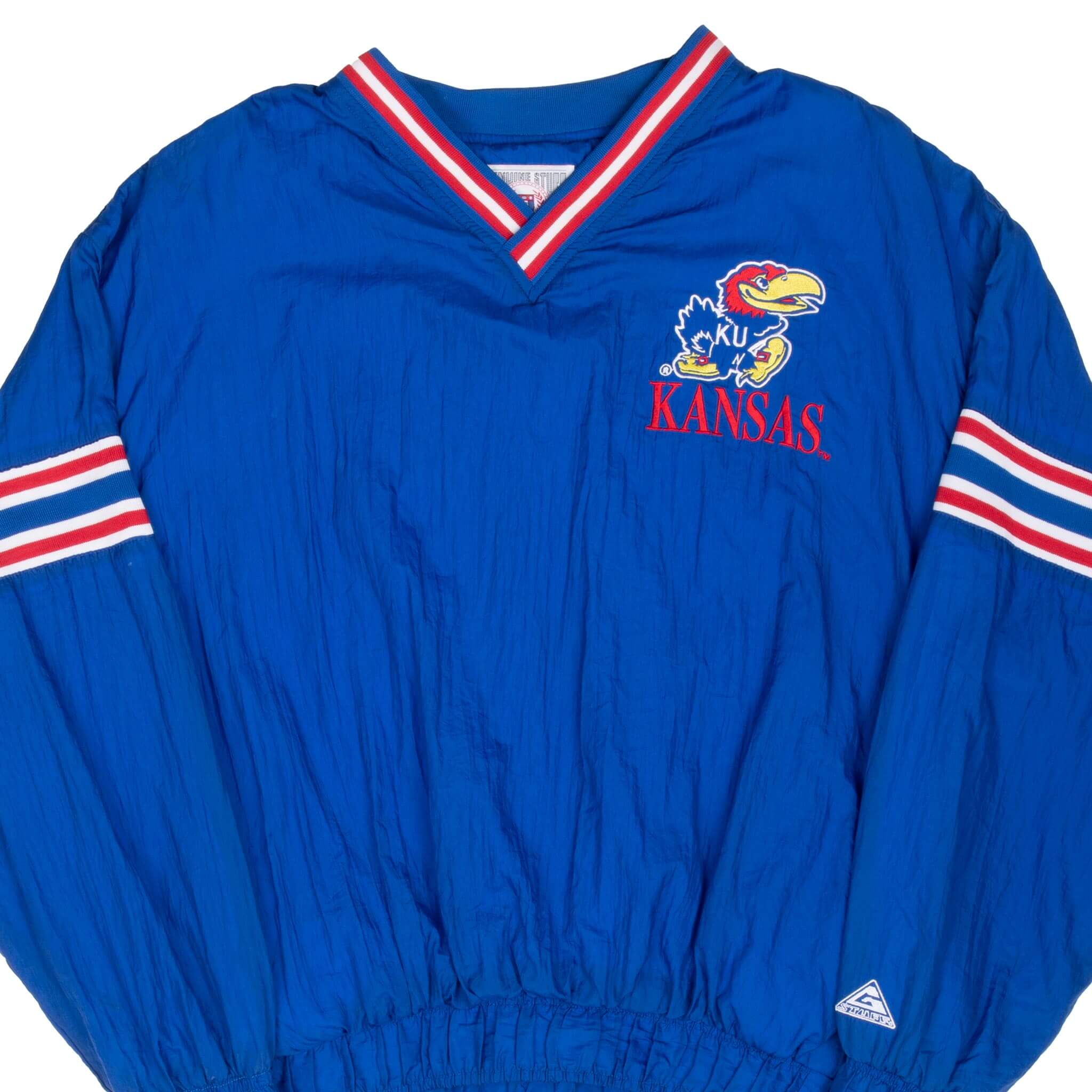 Vintage Ncaa Kansas University Pullover Windbreaker Jacket 1990S Size Large