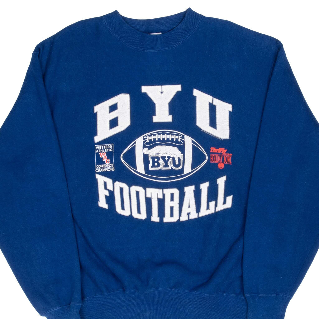 Vintage Ncaa BYU Football Western Conference Champions 1991 Reverse Weave Sweatshirt Size Large