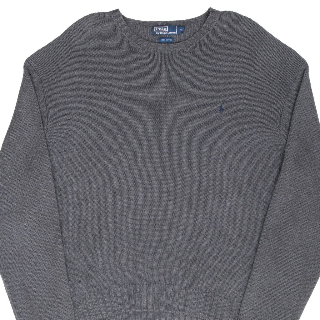 Vintage Ralph Lauren Grey Knit Sweater Crewneck 1990S Size 2Xl