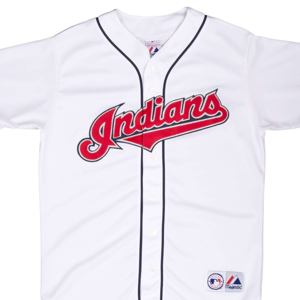 Vintage Mlb Cleveland Indians Majestic Jersey 1990S Size Medium Made In Usa