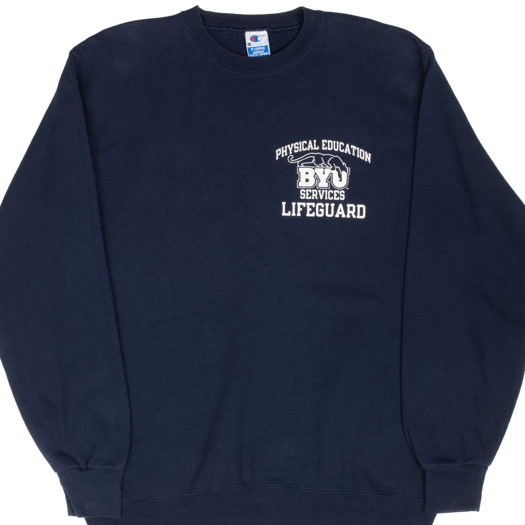 VINTAGE NCAA BYU LIFEGUARD CHAMPION 1990S SWEATSHIRT XL MADE IN USA