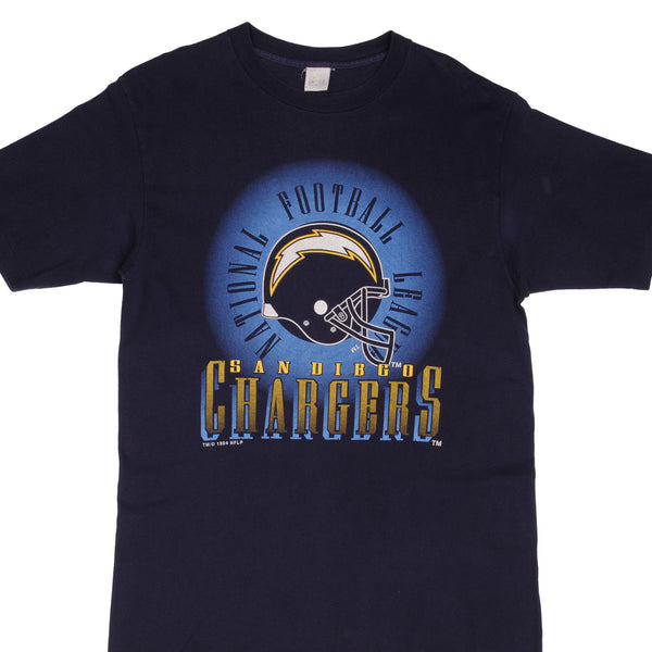 Vintage NFL San Diego Chargers Tee Shirt 1990s Size Large Made In USA With Single Stitch Sleeves