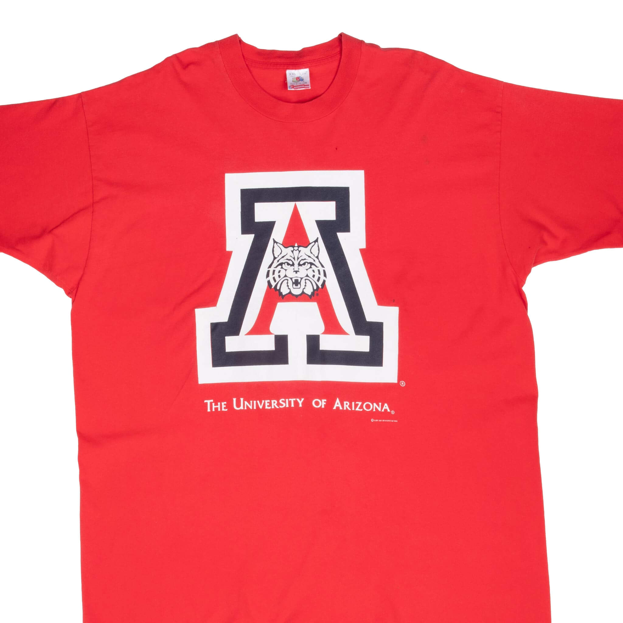 Vintage Ncaa University Of Arizona 1990S Tee Shirt Size 2XL Made In Usa With Single Stitch Sleeves