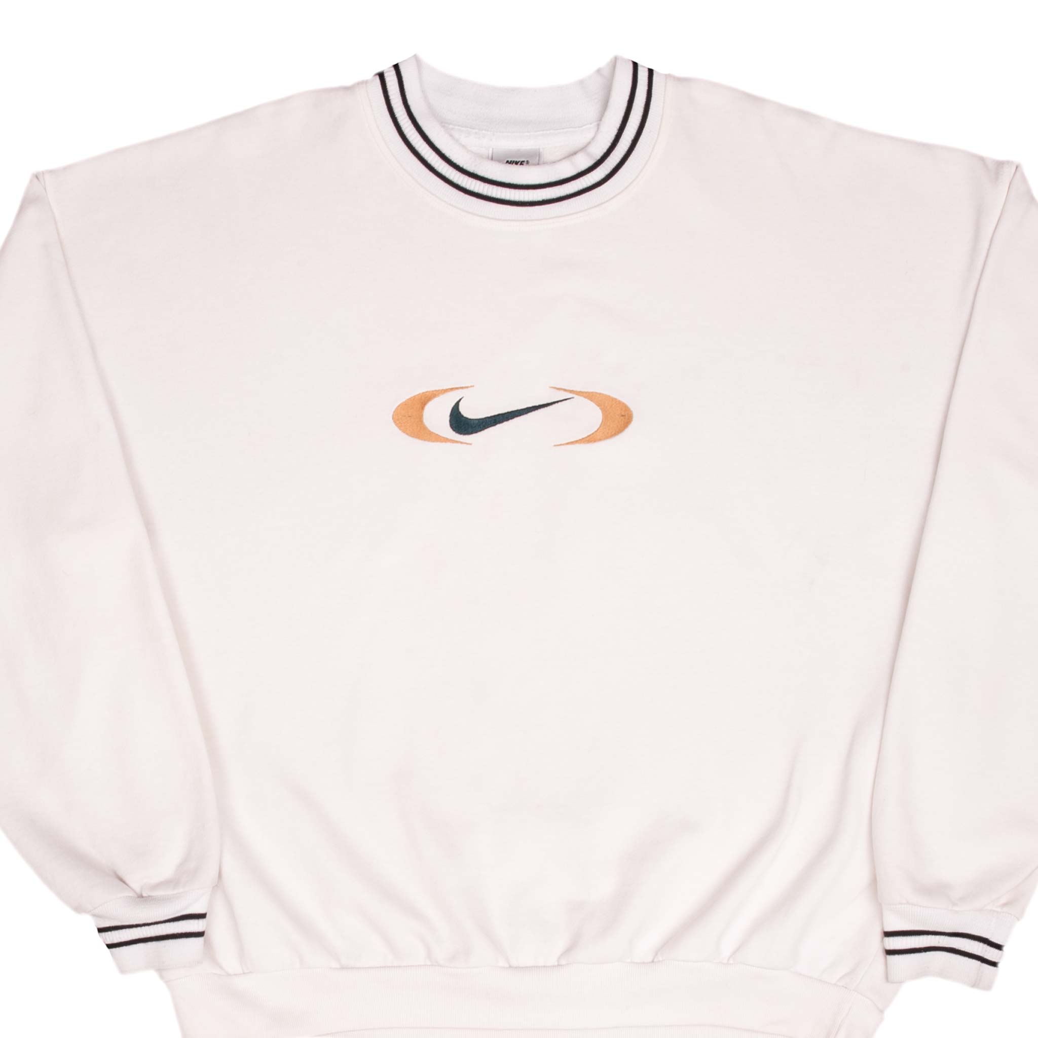 Vintage Nike Center Big Swoosh White Sweatshirt 1990S Size XL