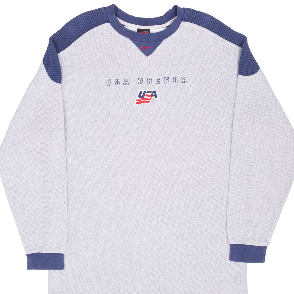 Vintage Nike Hockey Team Usa Long Sleeve Tee Shirt 1990S Size Medium
