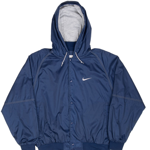 Vintage Nike Spellout Blue Windbreaker Jacket 1990S Size Large