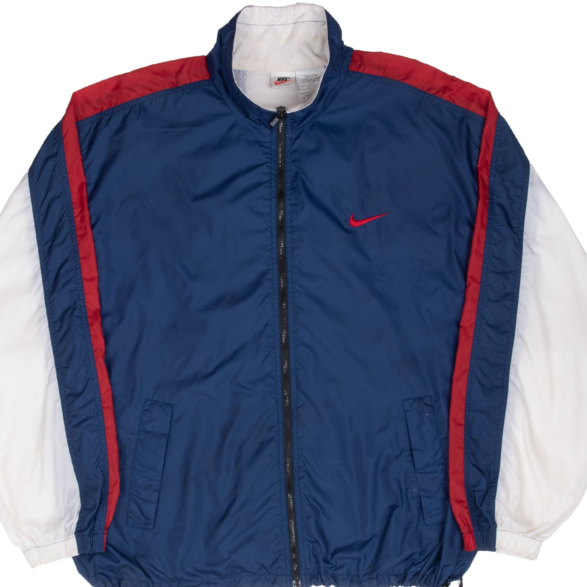 Vintage Nike Classic Swoosh Blue Windbreaker Jacket 1990S Size Large