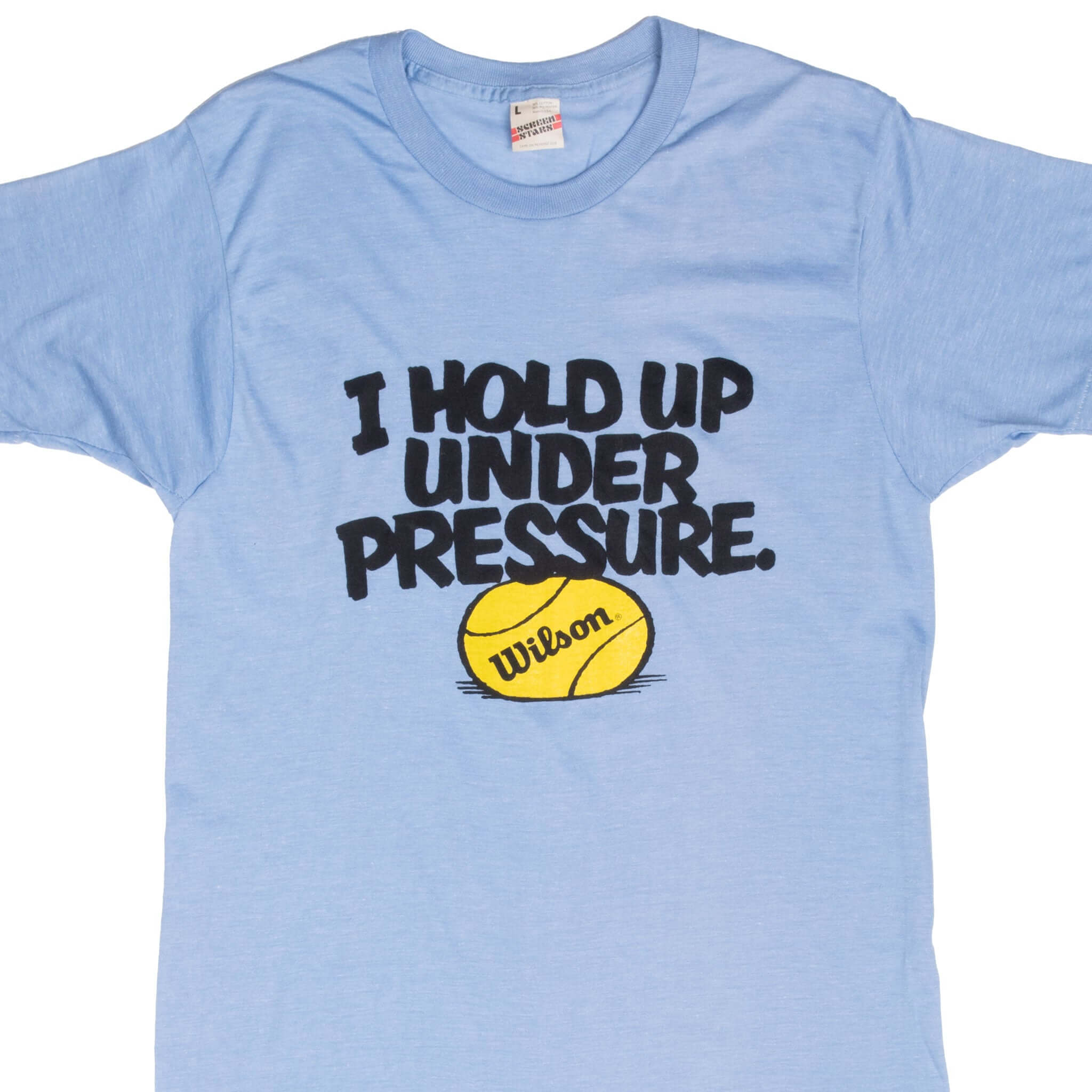 Vintage Wilson Tennis Blue Tee Shirt 1980S Size Small Made In Usa With Single Stitch Sleeves