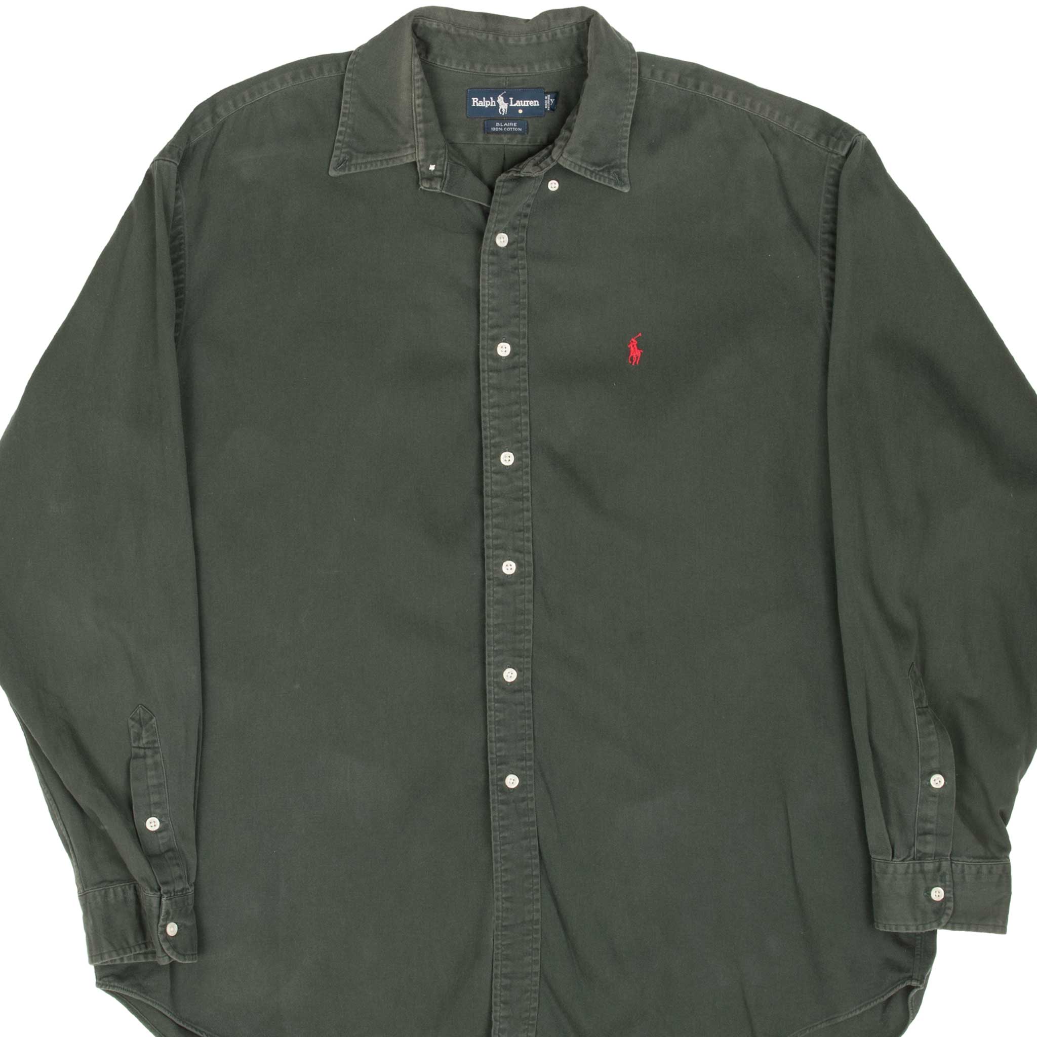 dark green ralph lauren dress shirt Polo Ralph Lauren Embroidered-logo Long-sleeve Men Shirt