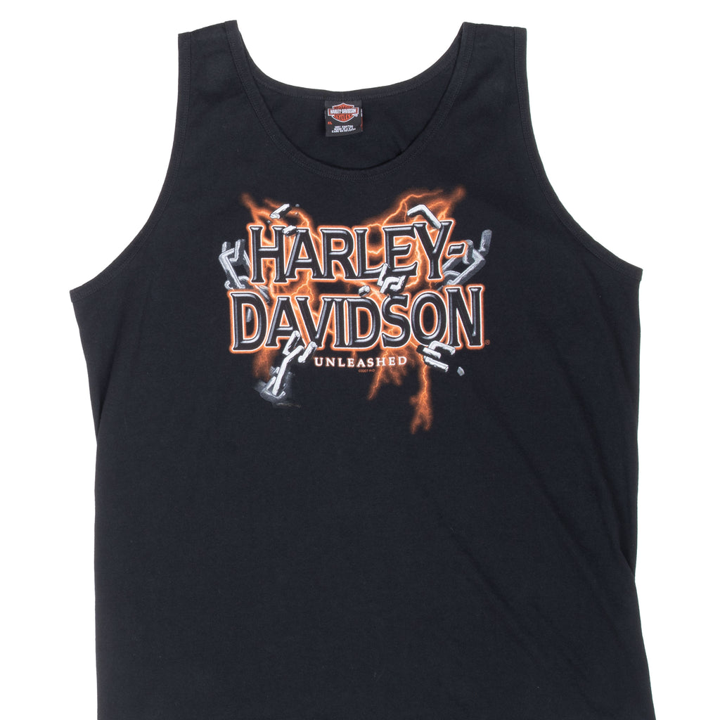Vintage Harley Davidson Silverdale Washington 2007 Tank Top Tee Shirt With Single Stitch Sleeves Size XL Made In Usa
