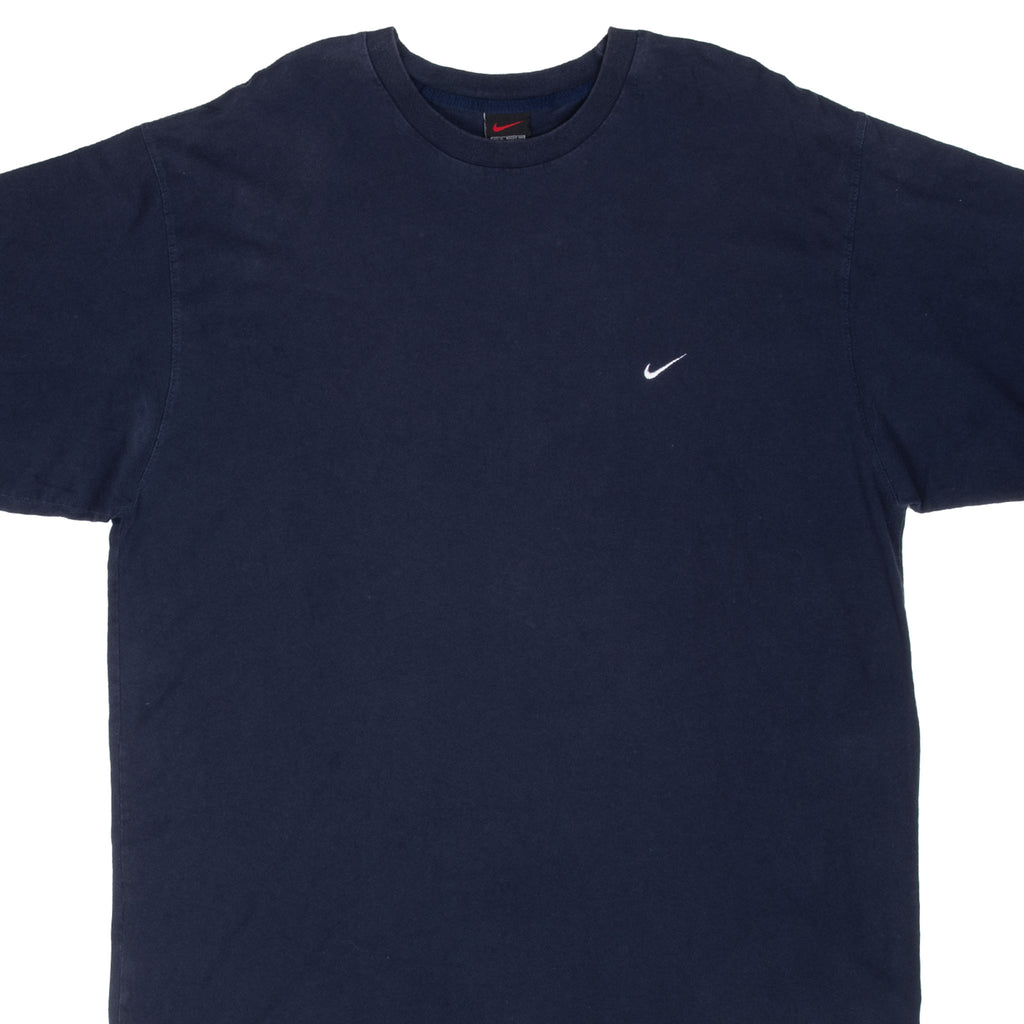 Vintage Nike Navy Classic Swoosh Tee Shirt 1990S Size XL