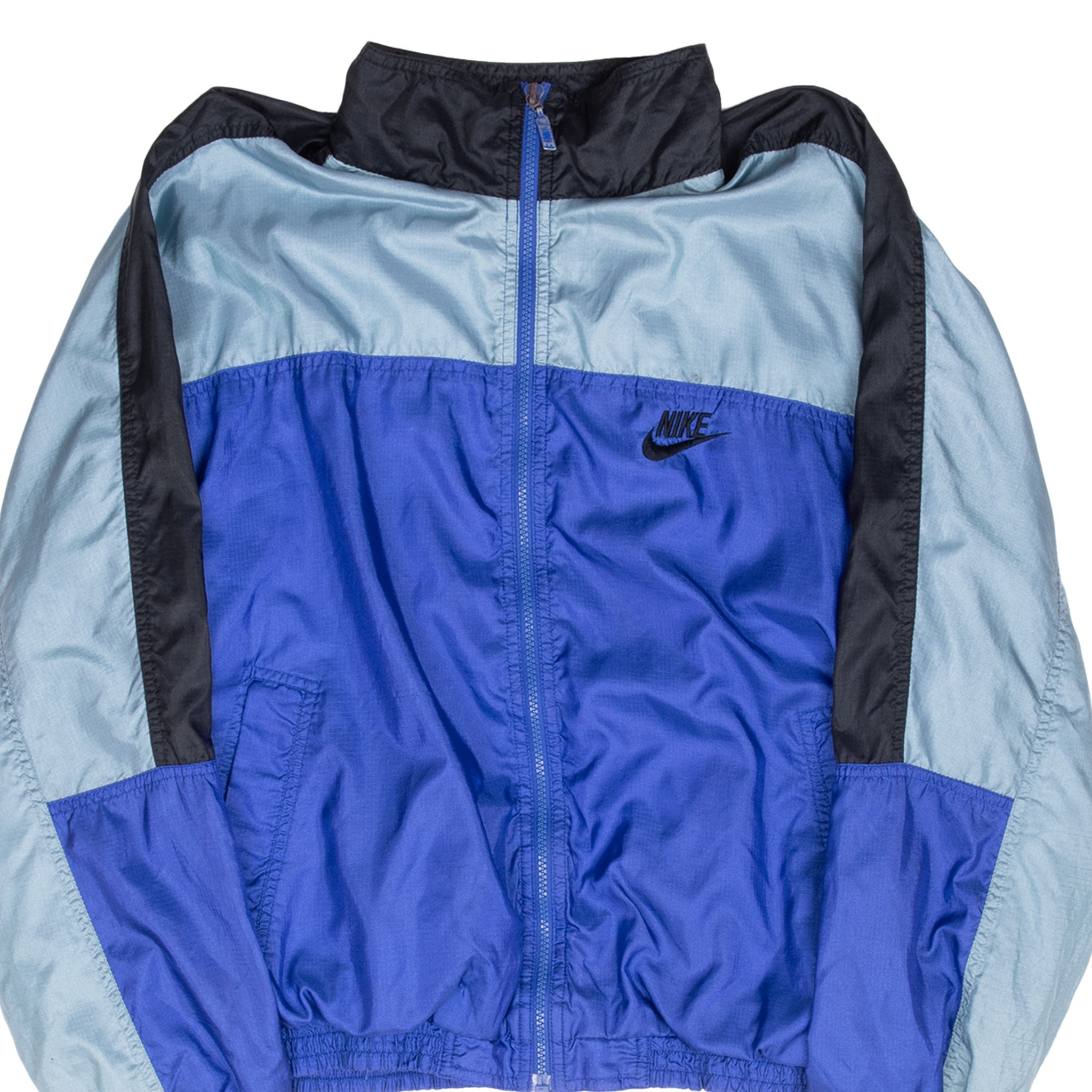 Vintage Nike Classic Swoosh Blue Purple Windbreaker Jacket Late 1980S Size Medium