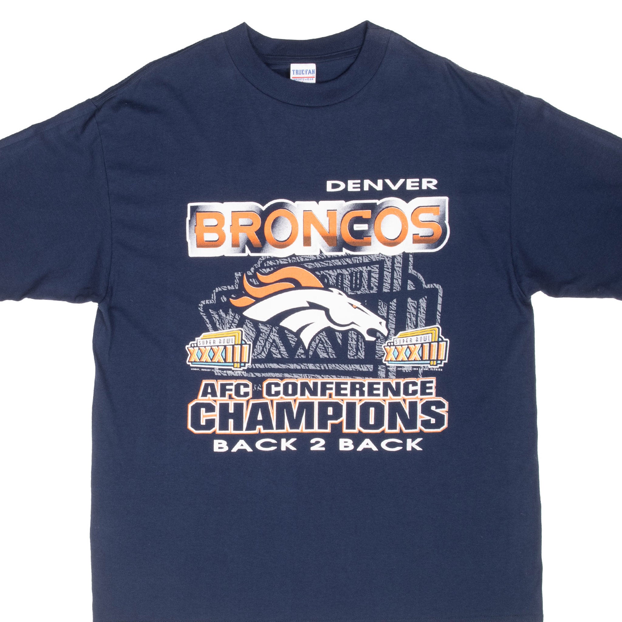 VINTAGE NFL DENVER BRONCOS AFC CHAMPIONS 1999 TEE SHIRT LARGE