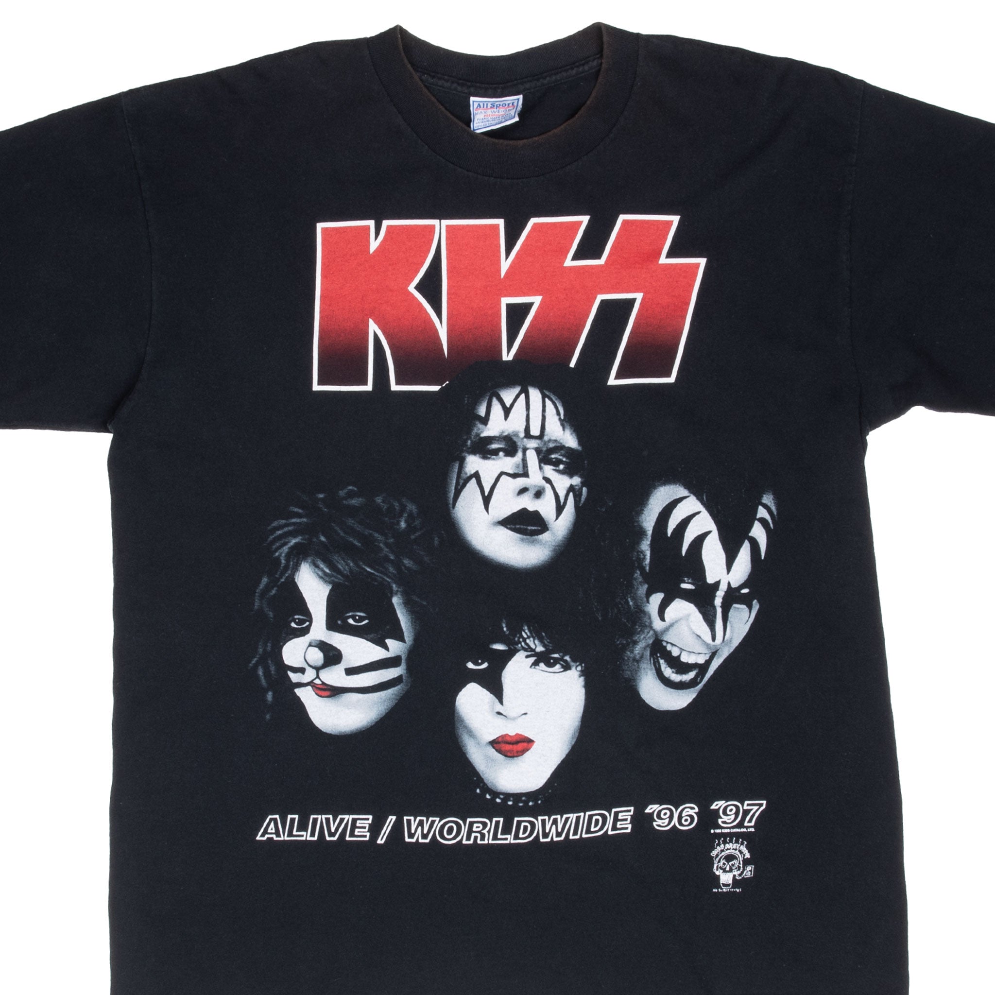 Vintage Kiss Alive Worldwide 96 97 I Wanted The Best I Got The Best Tee Shirt 1996 Size XL With Single Stitch Sleeves