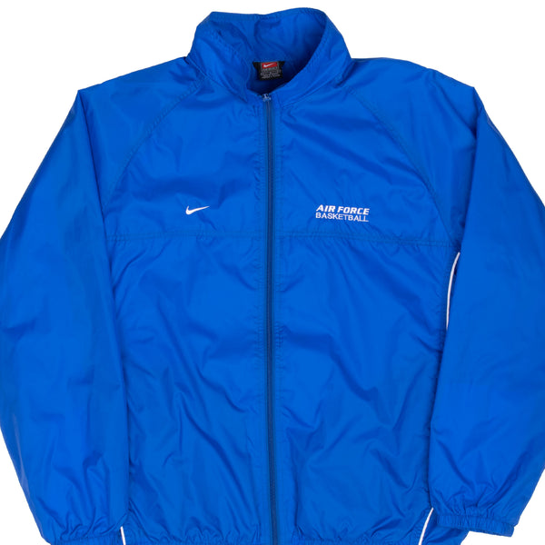 Vintage Nike Air Force Basketball Blue Windbreaker Jacket 1990S Size Large
