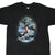 Front of black Bruce Lee T-shirt with blue dragon and flame graphic