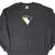 Front of black Starter sweatshirt with embroidered Pittsburgh Penguins logo