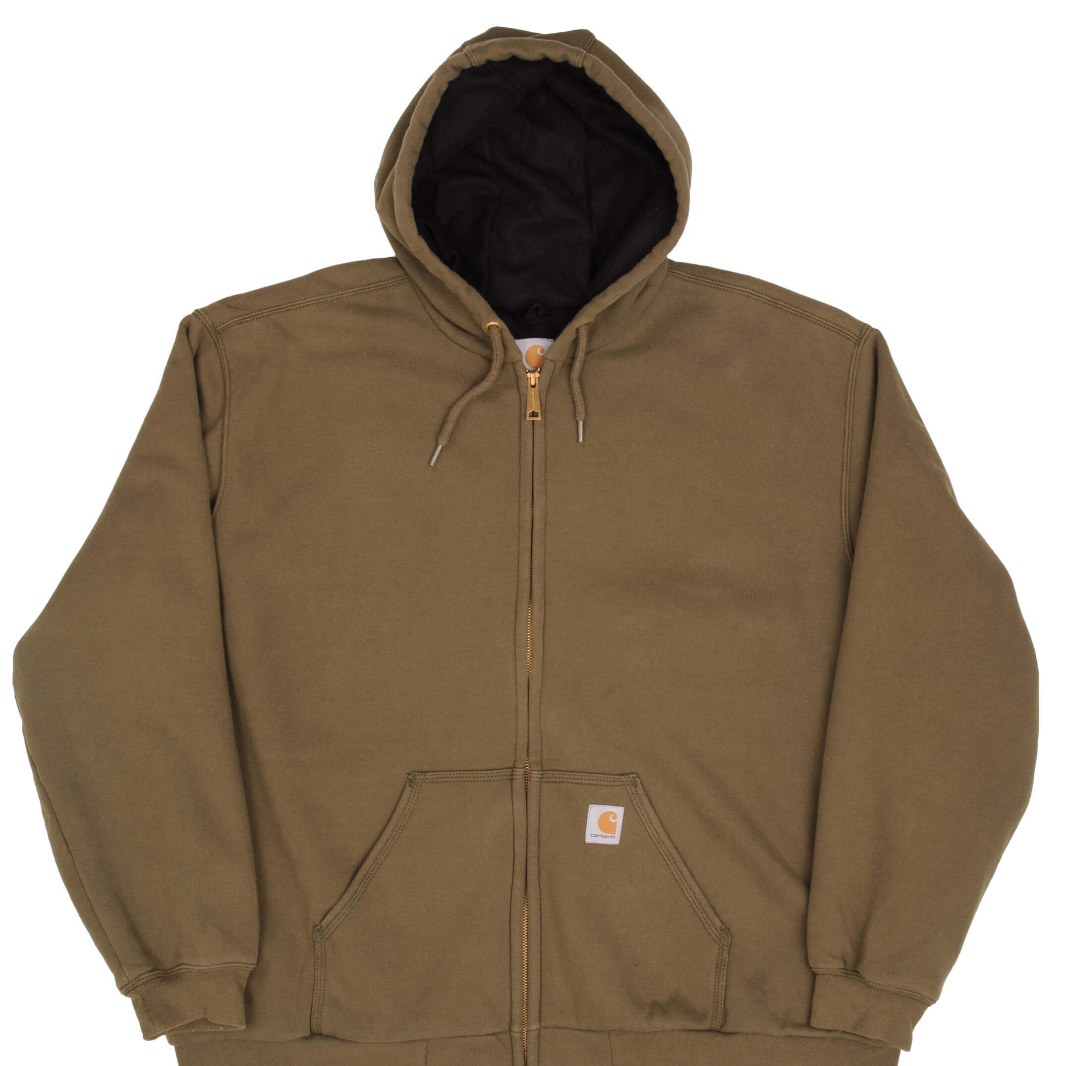 Vintage Carhartt Heavyweight Full Zip Brown Hoodie Sweatshirt Size 2XL