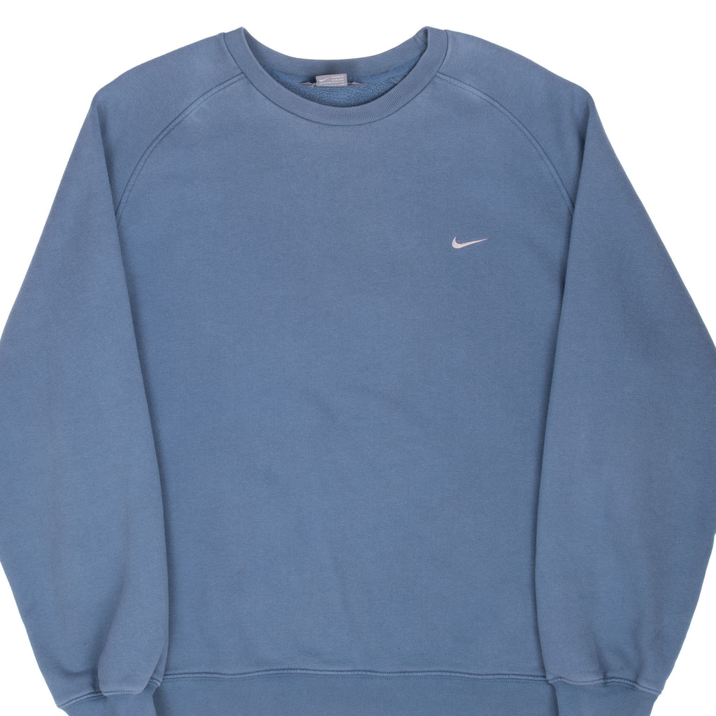 Vintage Nike Classic Swoosh Blue Sweatshirt 2000S Size 2XL