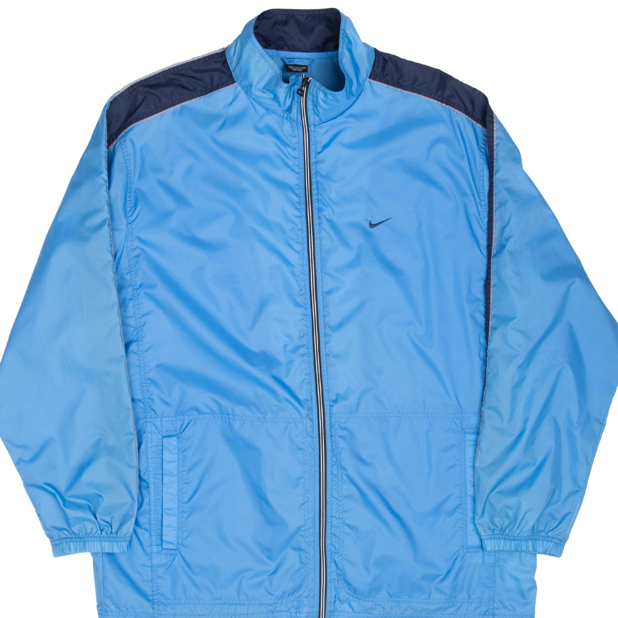Vintage Nike Classic Swoosh Blue Windbreaker Jacket 1990S Size 2XL