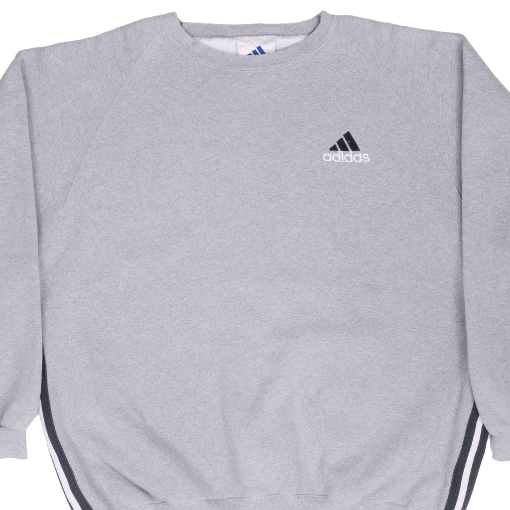 Vintage Adidas Classic Grey Crewneck Sweatshirt 1990S Size XL
