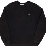 Vintage Nike Classic Swoosh Black Sweatshirt 2000S Size 2XL