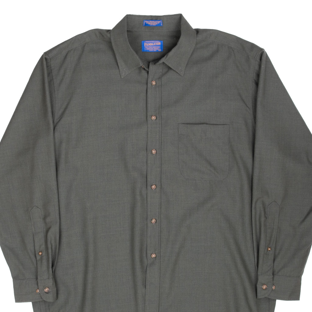 Vintage Pendleton Green Wool Shirt 2000S Size Xl