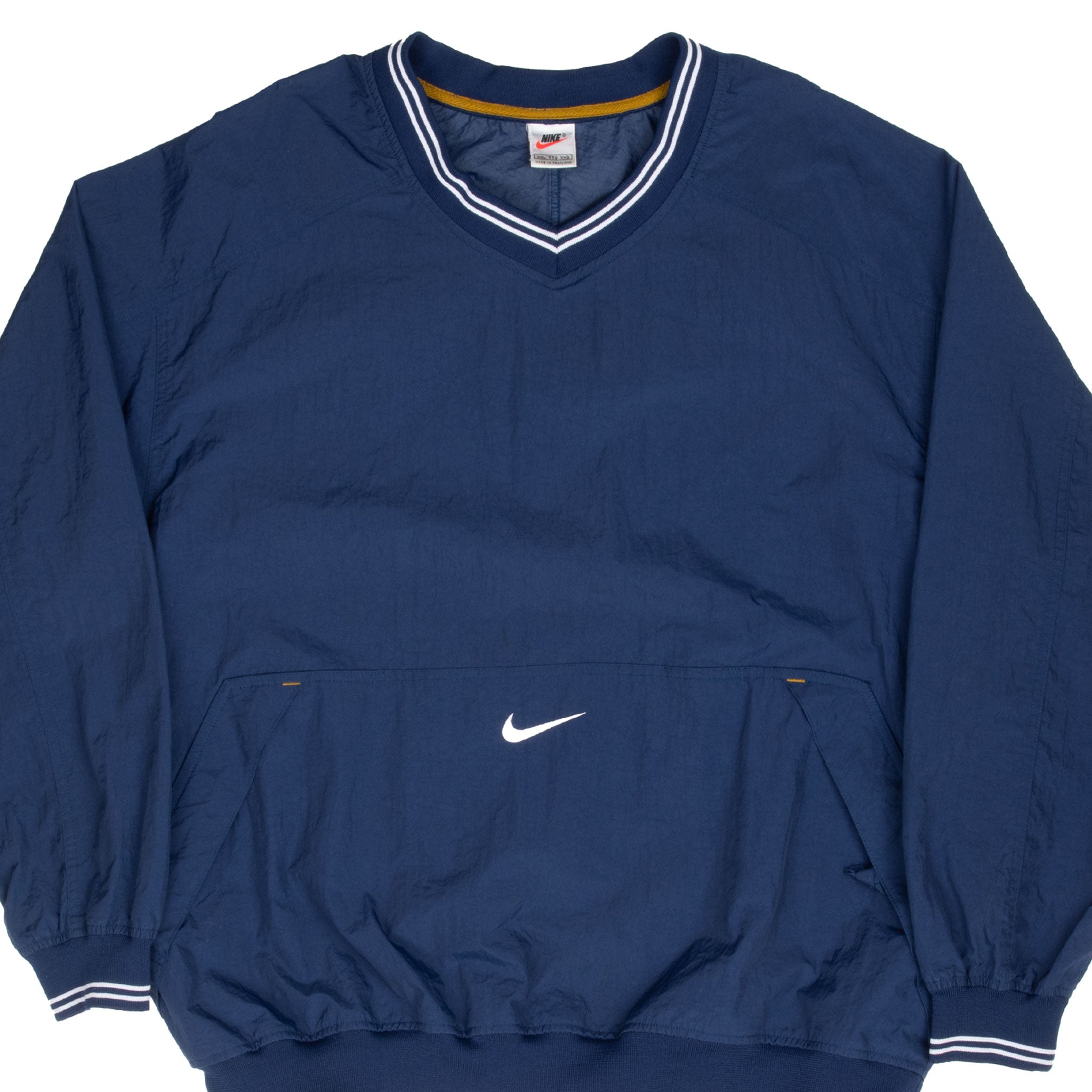 Vintage Nike Center Swoosh Navy Blue Pullover Windbreaker Jacket 1990S Size 2XL