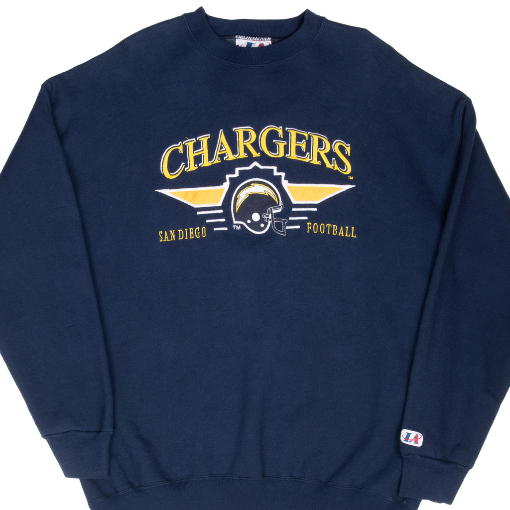 Vintage Nfl San Diego Chargers Embroidered 1990S Sweatshirt Size Large Made In Usa