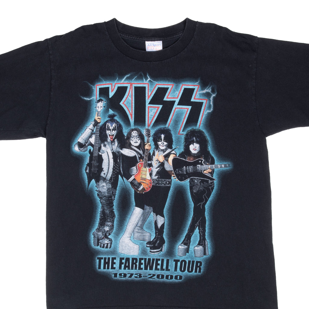 Vintage Kiss The Farewell Tour 2000 Tee Shirt Size Large With Single Stitch Sleeves
