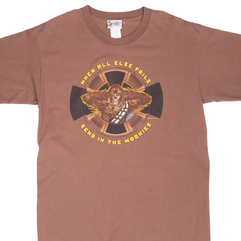 Vintage Star Wars Chewbacca Dinsey Tee Shirt 2002 Size Large