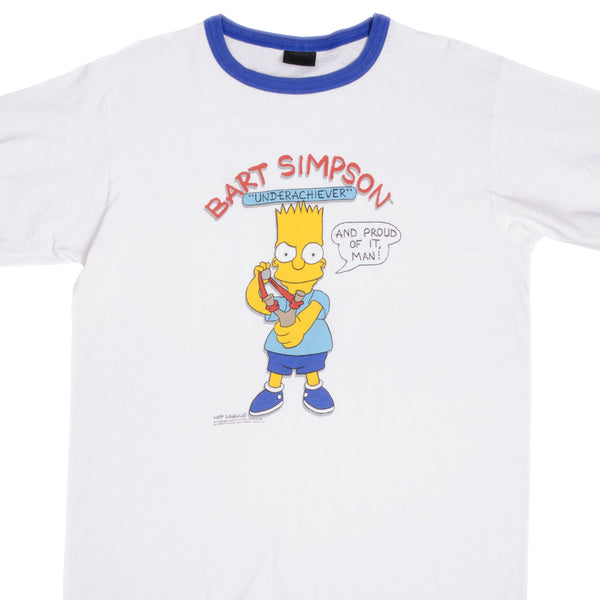 Vintage The Simpsons Bart Underachiever 1989 Tee Shirt Size Large Made In USA With Single Stitch