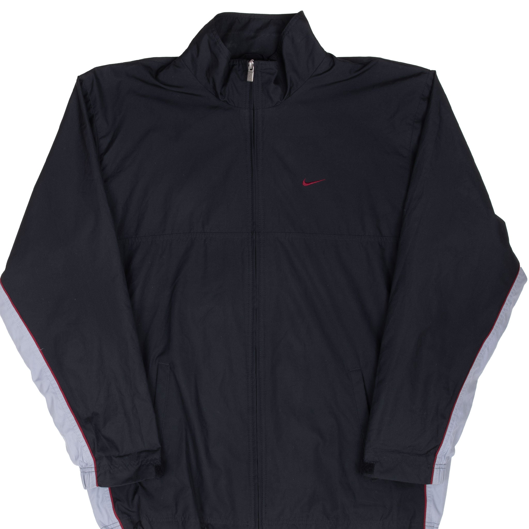 Vintage Nike Black Classic Swoosh Windbreaker Jacket 2000S Size Large