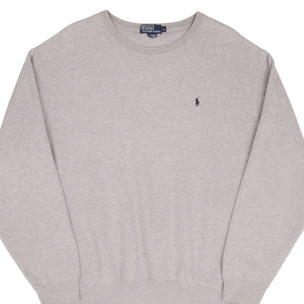 Vintage Polo Ralph Lauren Classic Crewneck Gray Sweatshirt Size Large 1990S