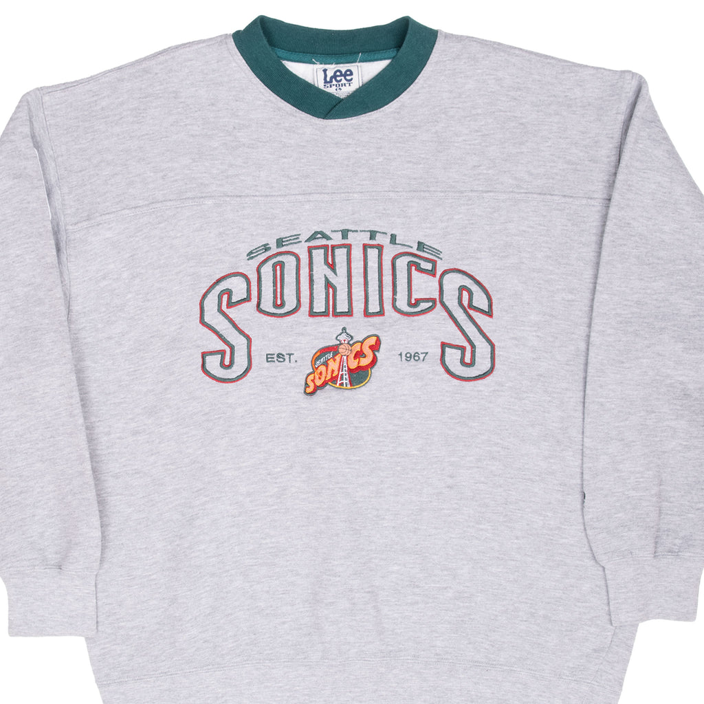 Vintage Nba Seattle Sonics Embroidered Sweatshirt 1990S Size Large