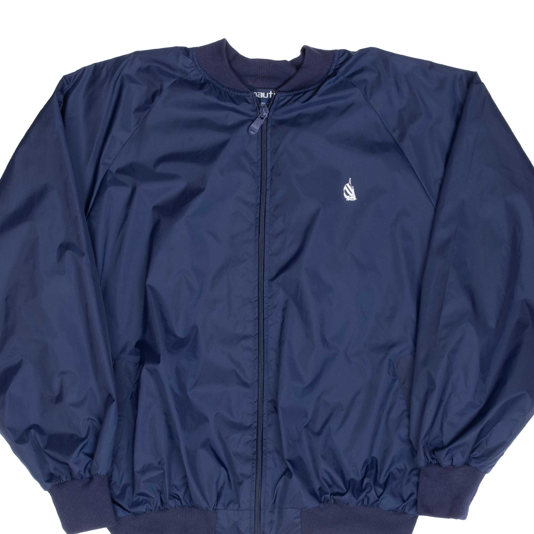 Vintage Nautica Blue Windbreaker Bomber Jacket 1990S Size Large
