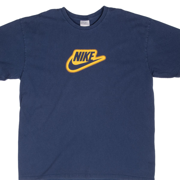 Vintage Nike Spellout Blue Tee Shirt 2000S Size XL