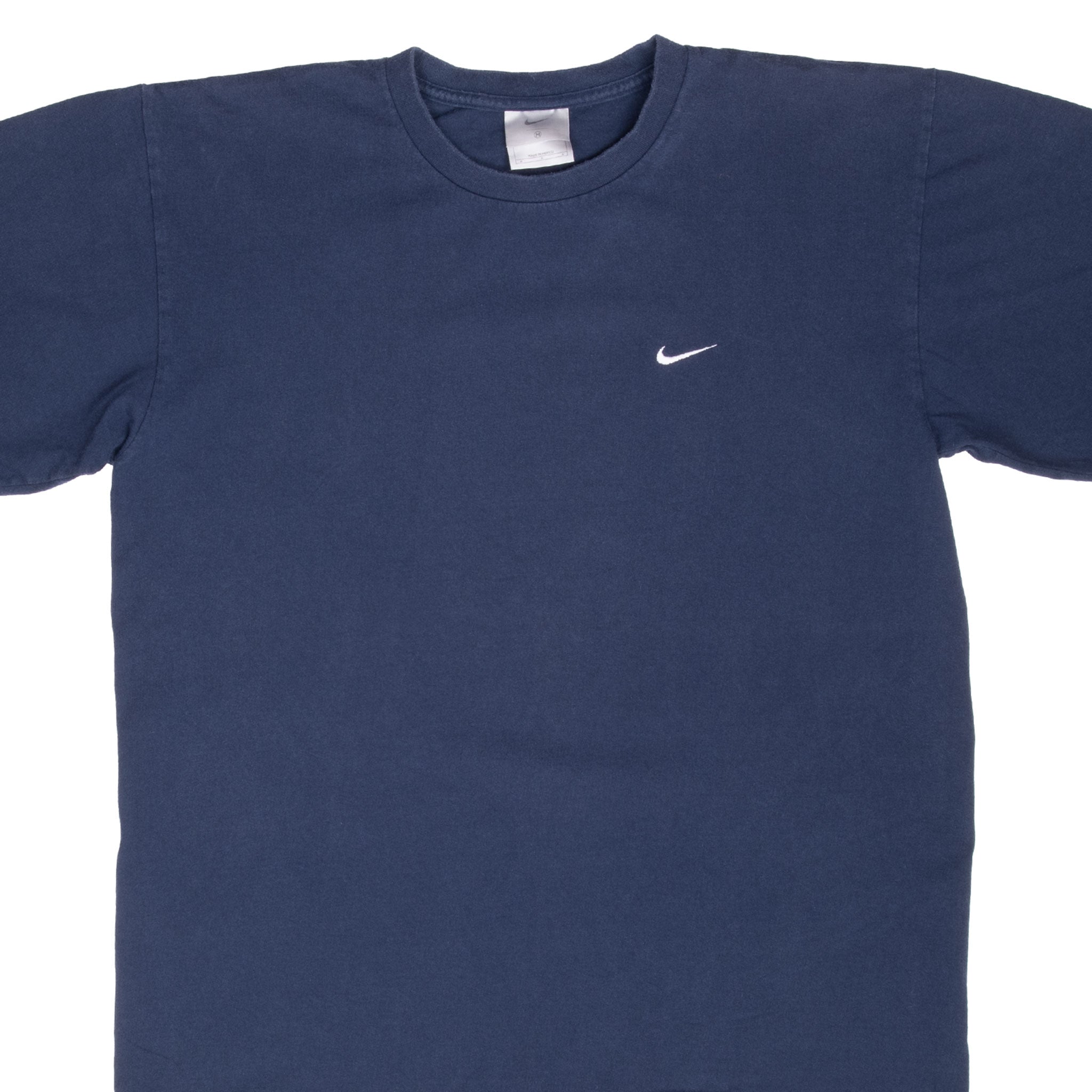 Vintage Nike Classic Swoosh Navy Blue Tee Shirt 2000S Size Medium