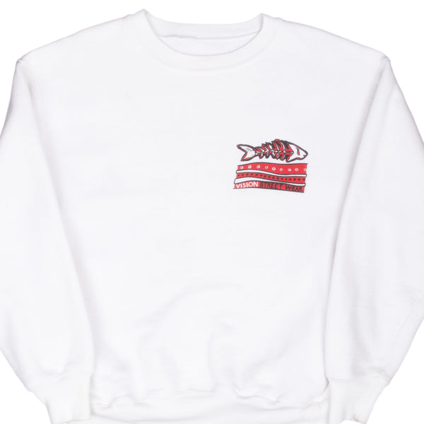 Vintage Vision Street Wear White Sweatshirt 1989 Size Small