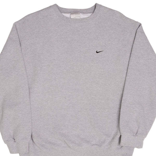 Vintage Nike Classic Swoosh Grey Crewneck Sweatshirt 2000S Size Large