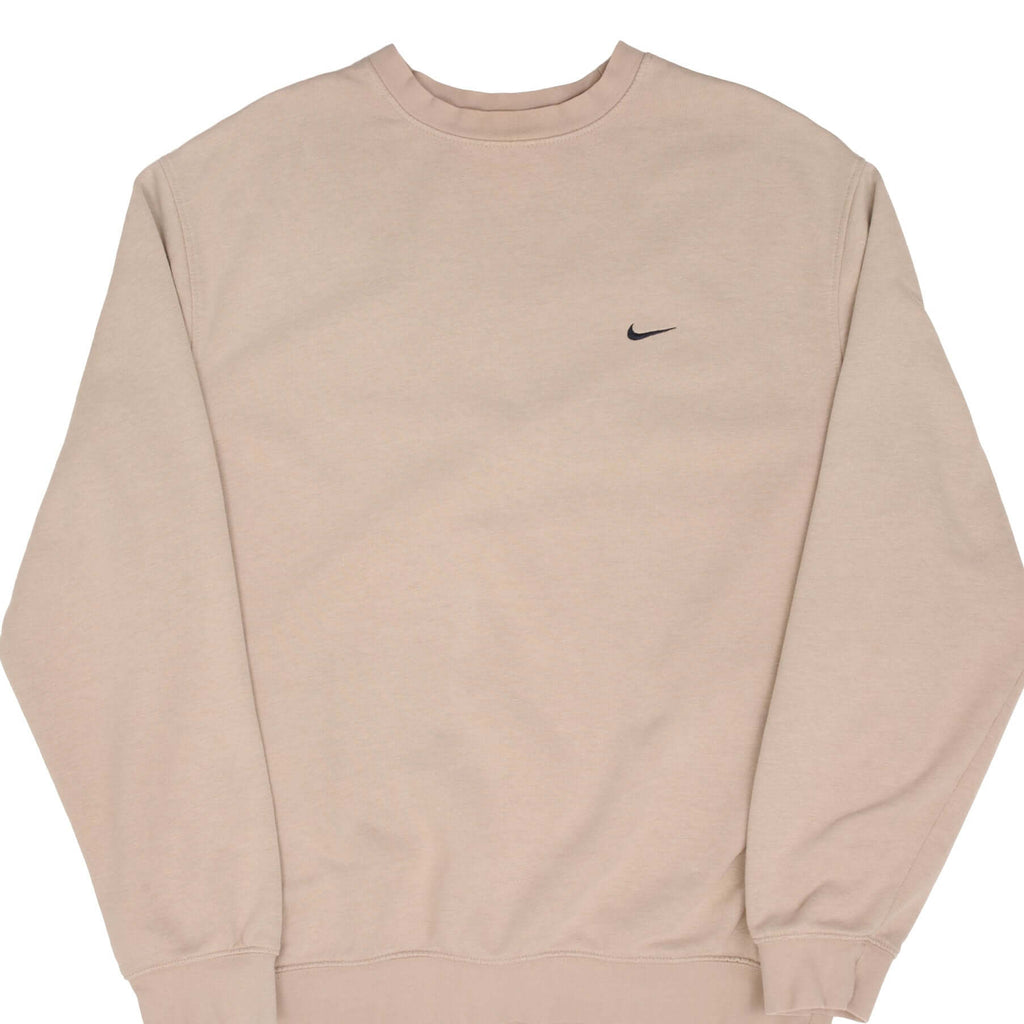 Vintage Nike Classic Swoosh Beige Sweatshirt 2000S Size Large