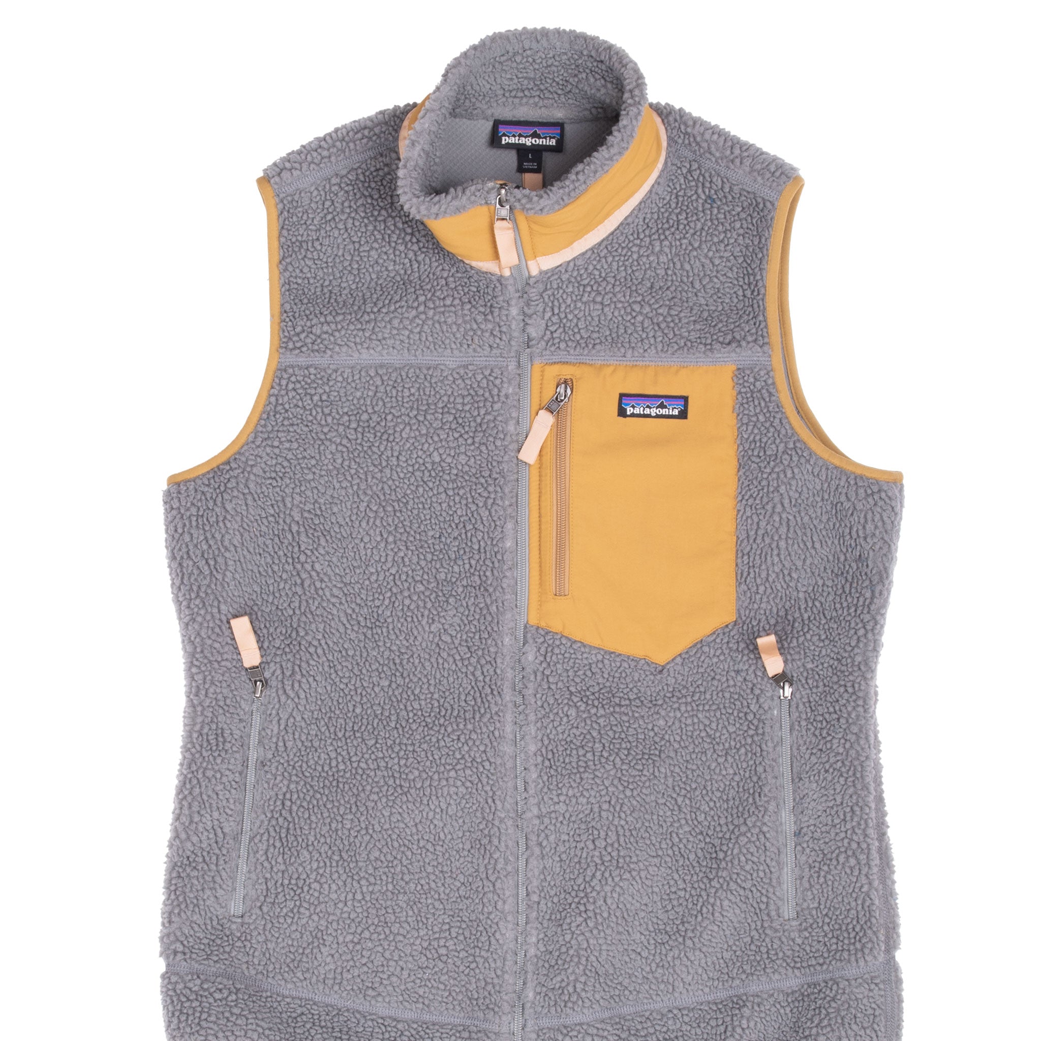 PATAGONIA CLASSIC RETRO-X GREY FLEECE VEST JACKET 2017 LARGE WOMENS